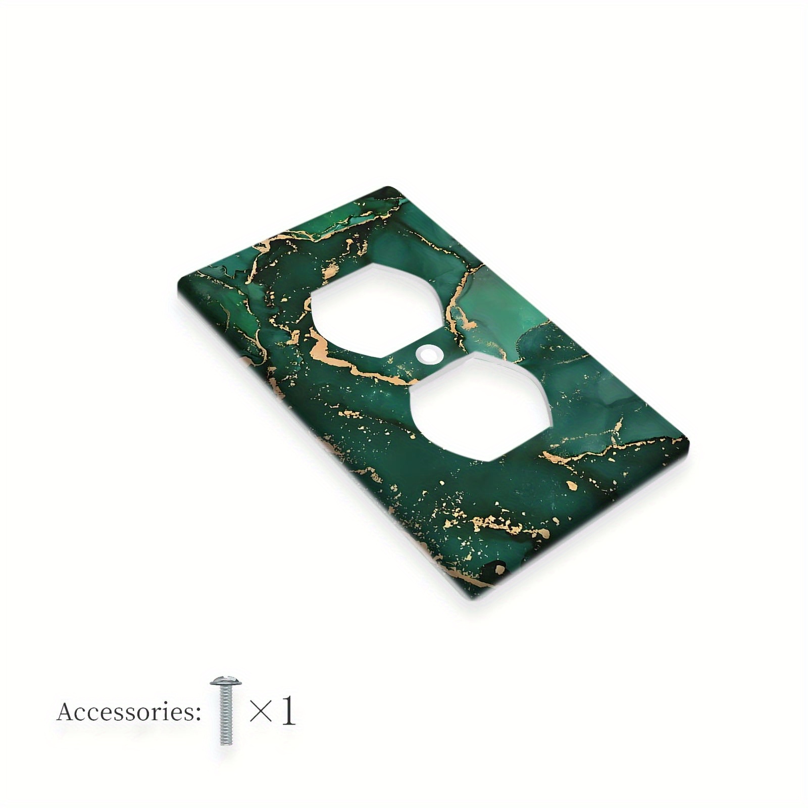 TEMU 1pc 1gang/2gang Green Light Switch Cover Decorative Light Switch Plate Ornate Wall Decor For Home, Bathroom, And Bedroom