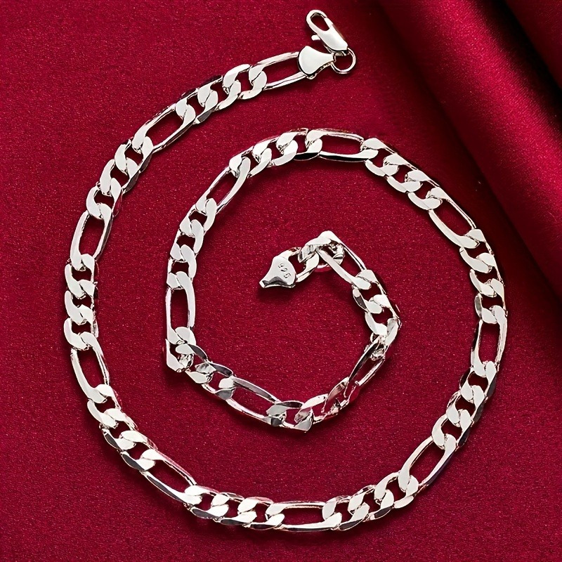 TEMU Un collier chaîne élégant en argent sterling S925 avec un design minimaliste , polyvalent et adapté au port ou aux cadeaux. C'est parfait pour