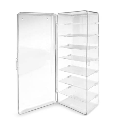 acrylic figure display case 10 4 x 3 8 26 5 x 9 7cm display case for collectibles 8 tier movable shelf mini storage mystery box cabinet organizer miniature doll showcase