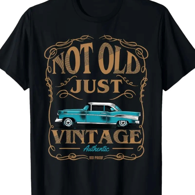 

1pc Car -, 100% Tee, Pattern, Regular Fit, , Unisex