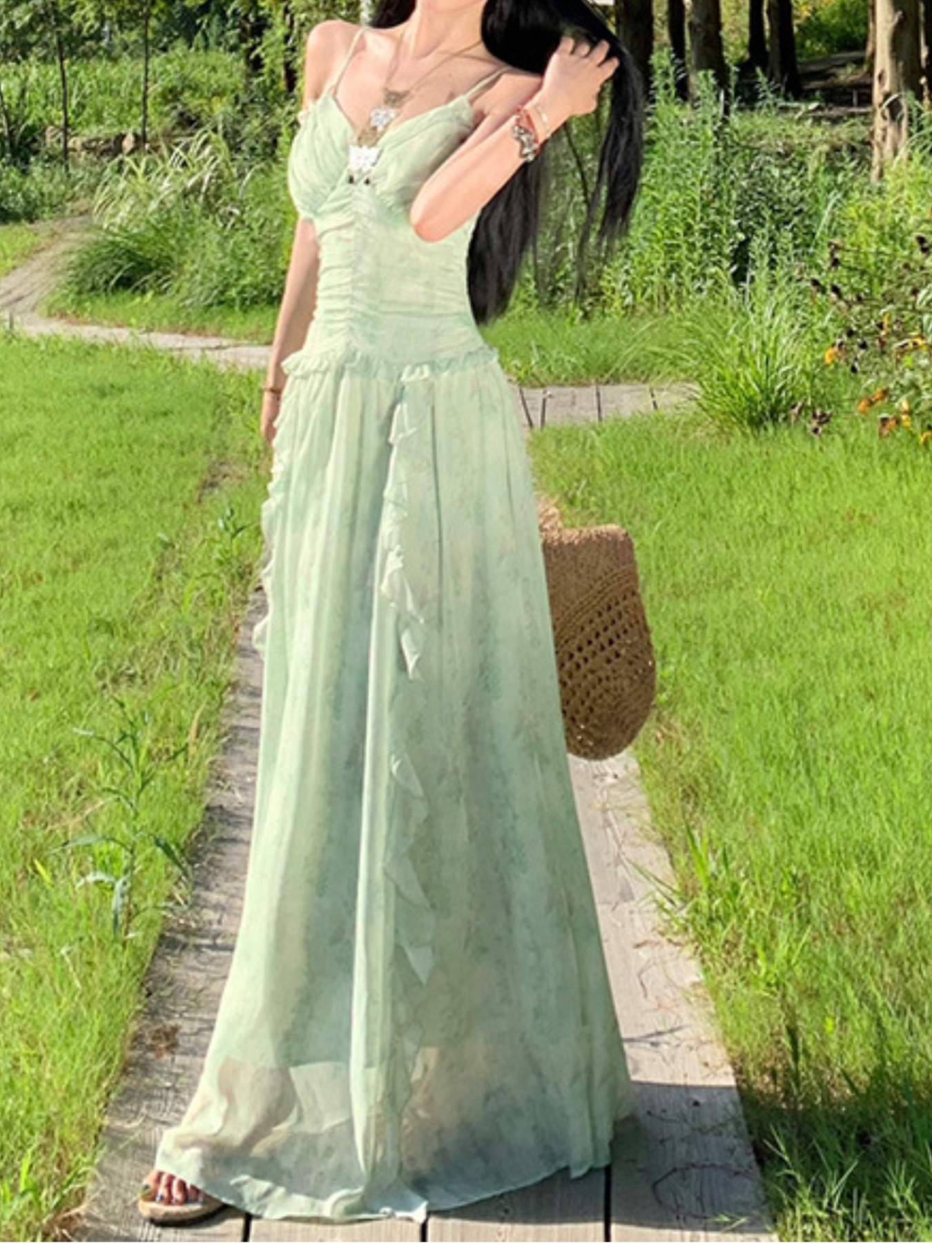 green cottagecore dress sold on Temu United States green cottagecore dress sold on Temu United States