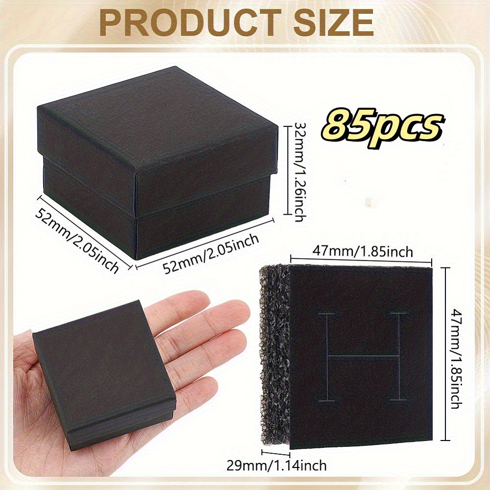 85pcs Square Paper Ring Storage Boxes