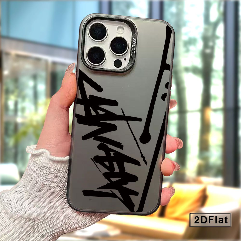 TEMU Phone Case - New 2d Flat Graffiti Phone Case Creative Dirt-resistant Drop-proof Durable Phone Case Orange For Iphone 17 Pro Max/17 Pro/17