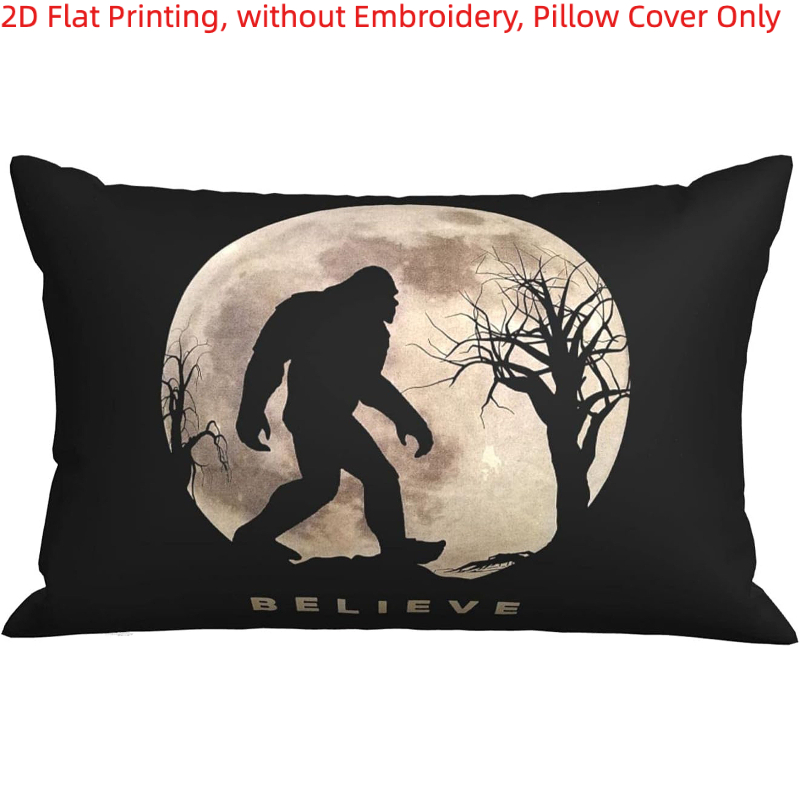 TEMU 1 pièce Taie d'oreiller amusante Bigfoot Sasquatch - Housse de couvre-lit sur le thème de avec fermeture éclair, impression sur une seule face,