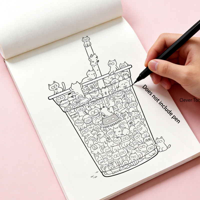 TEMU 【解消】。楽しくてな落書きブック。輪郭と塗り絵に最適。落書きと塗り絵の練習帳。時間を潰すのに最適。ティックでティブなギフト。ペンは含まれていません。