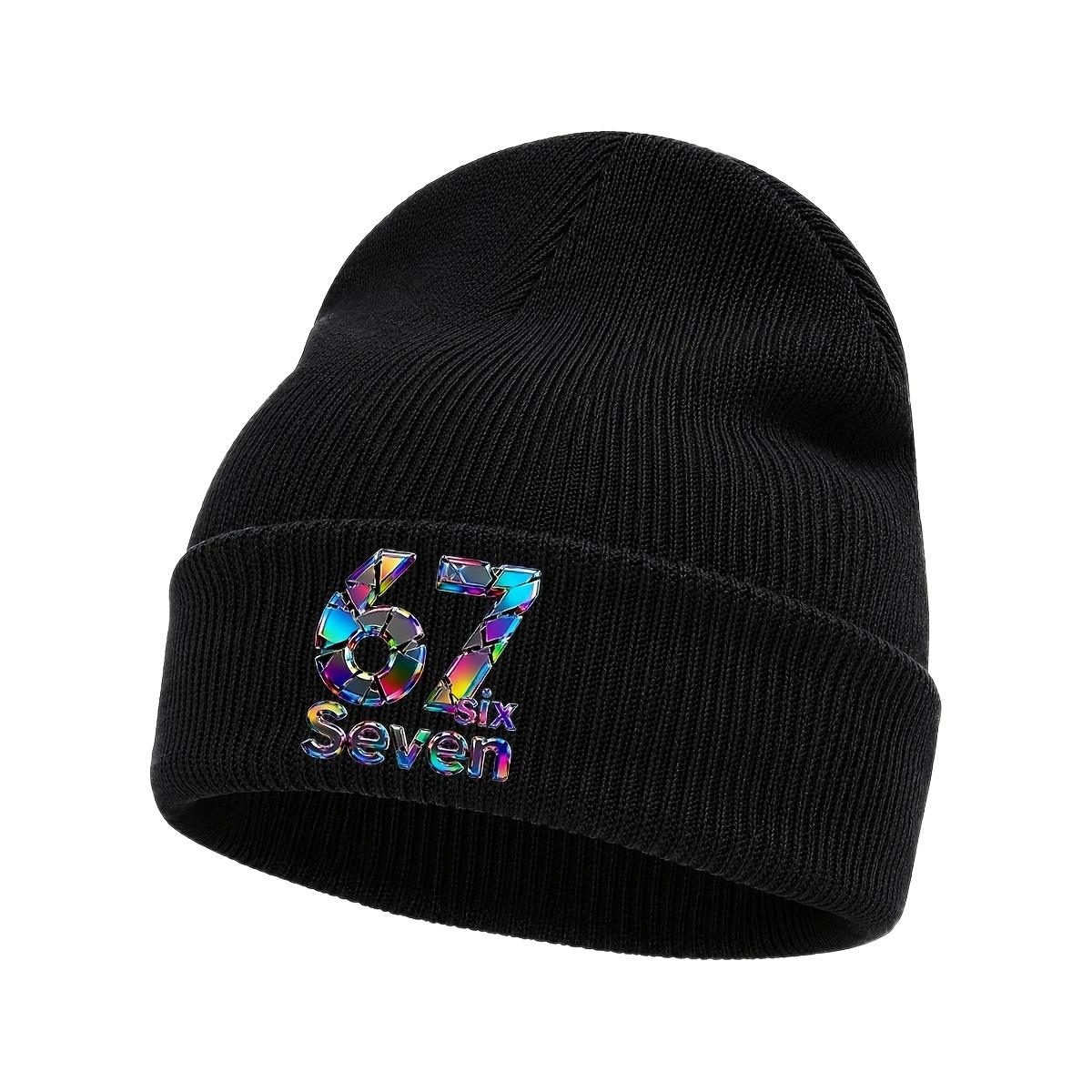 TEMU Bonnet Taille Adulte 67 à Imprimé, Bonnet Pull Élastique Chaud à Rayures Verticales, Bonnet de Squelette d'Hiver , Unisexe, Disponible en