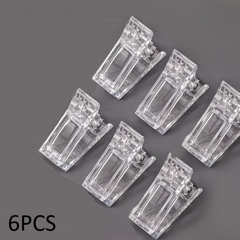 TEMU Ensemble de 6 pinces à ongles en gel acrylique hypoallergéniques - Pinces de fixation et de de manucure professionnelles pour salon et usage