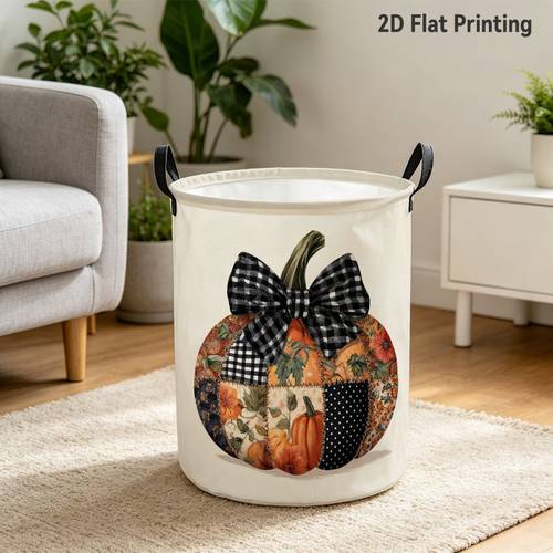 1pc pumpkin laundry basket featuring floral and details fall themed decorative storage clothes basket home laundry room apartment bathroom new fall decor enthusiasts laundry baskets