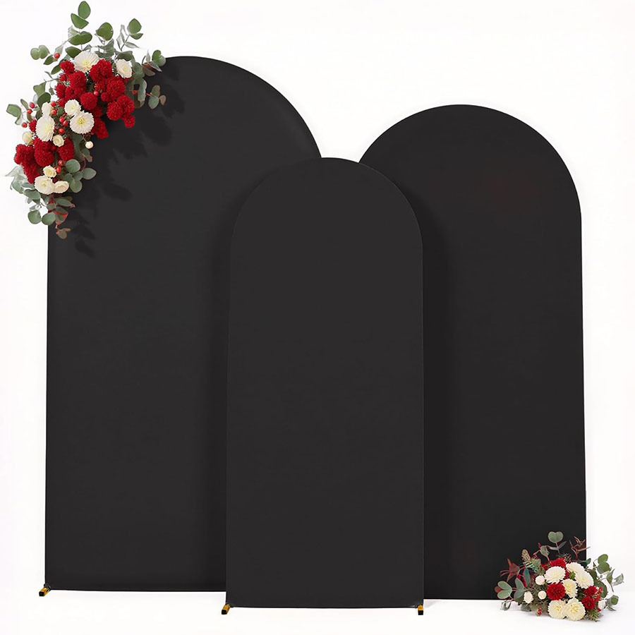 TEMU 3pcs Set Of Elastic Arched Banners, Photo Backdrop Cloth Suitable For ' Event Decorations, Background Rack Cover For Arched Racks, Weddings,