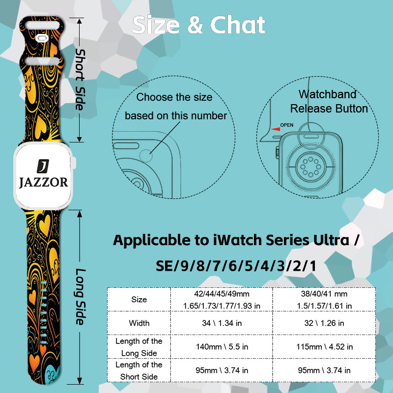 Heart-Shaped Love Pattern Phone Case and Watch Band Combo Gift