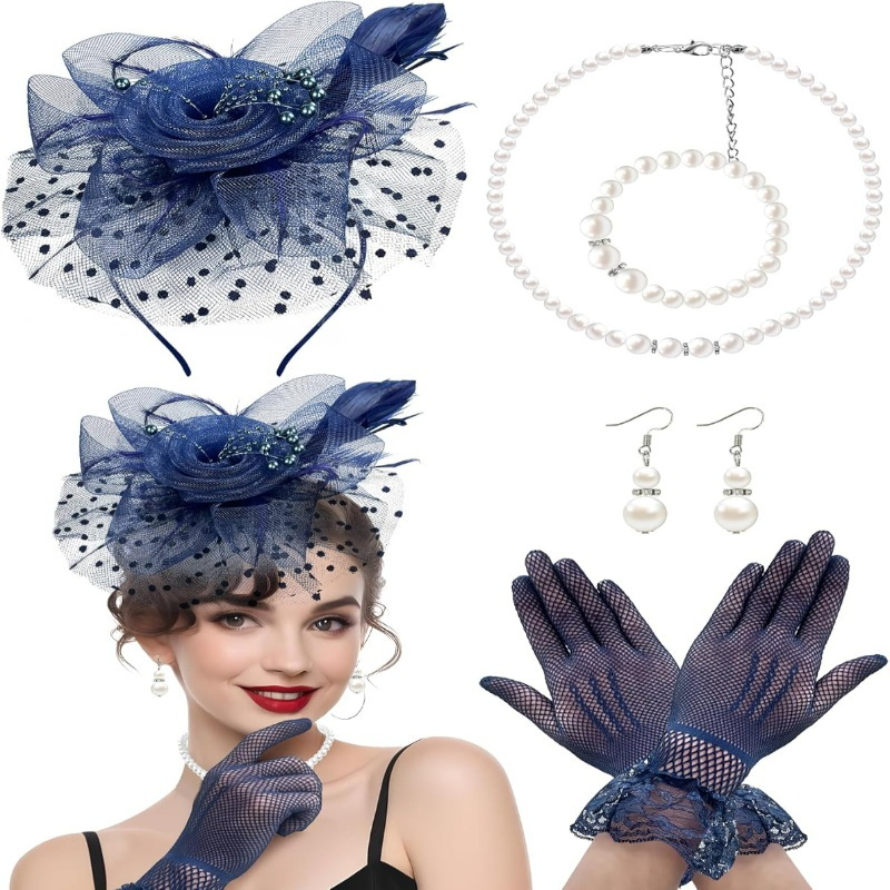 fascinator with gloves sold on Temu United States display picture 3