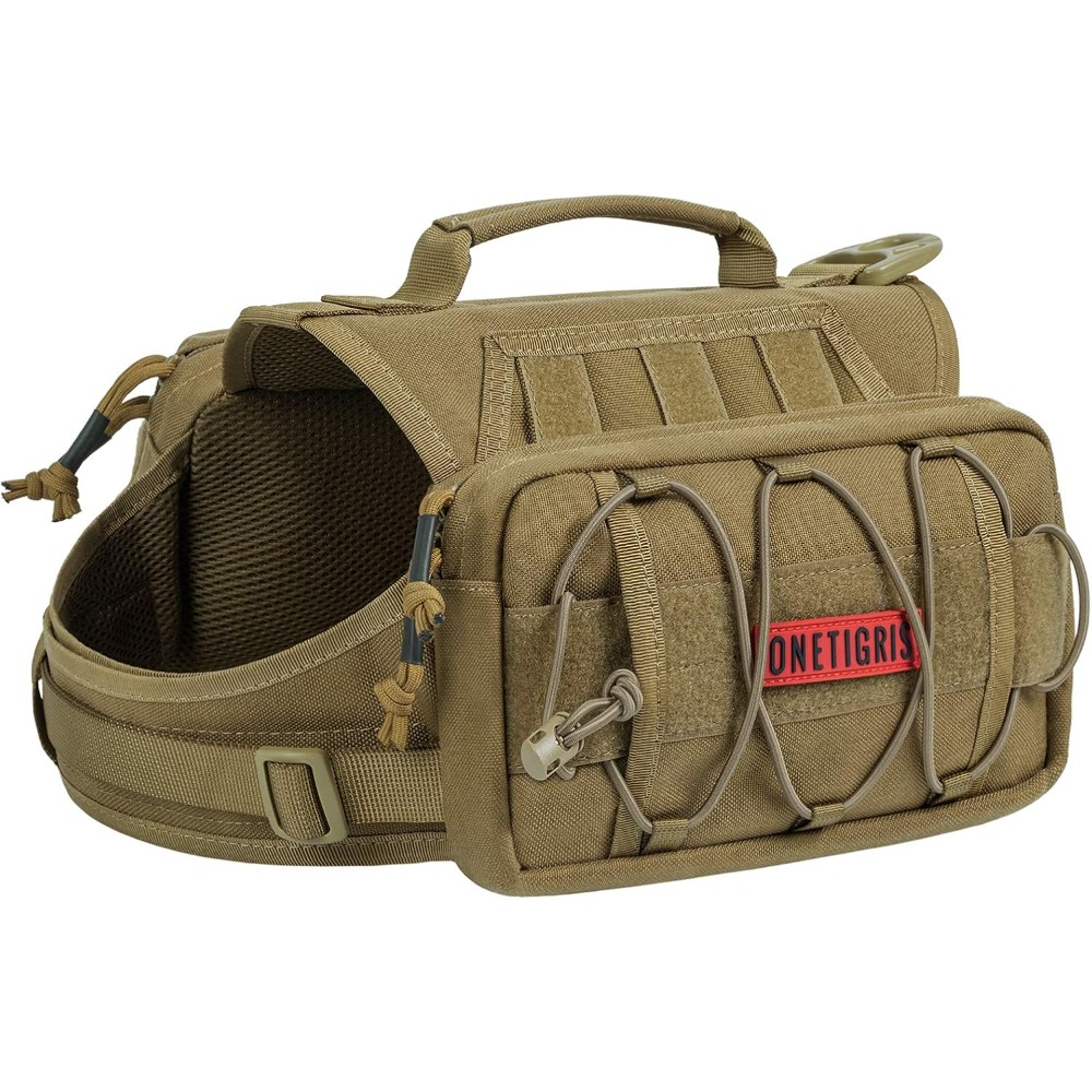 dog backpack for medium large dogs   nylon dog pack   backpack harness with side pockets for hiking walking training running