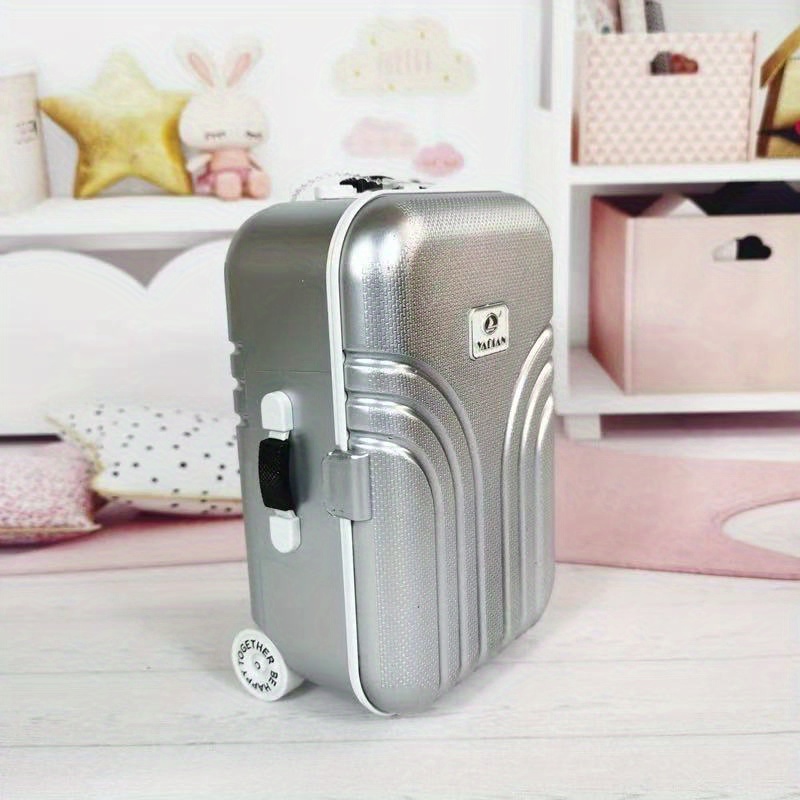 Mini Travel Suitcase With Handle And Wheels - Practical Storage Box, , Ideal For Organizing Small Items, Christmas And Birthday Gift, Scene Decoration, Holiday Ornament