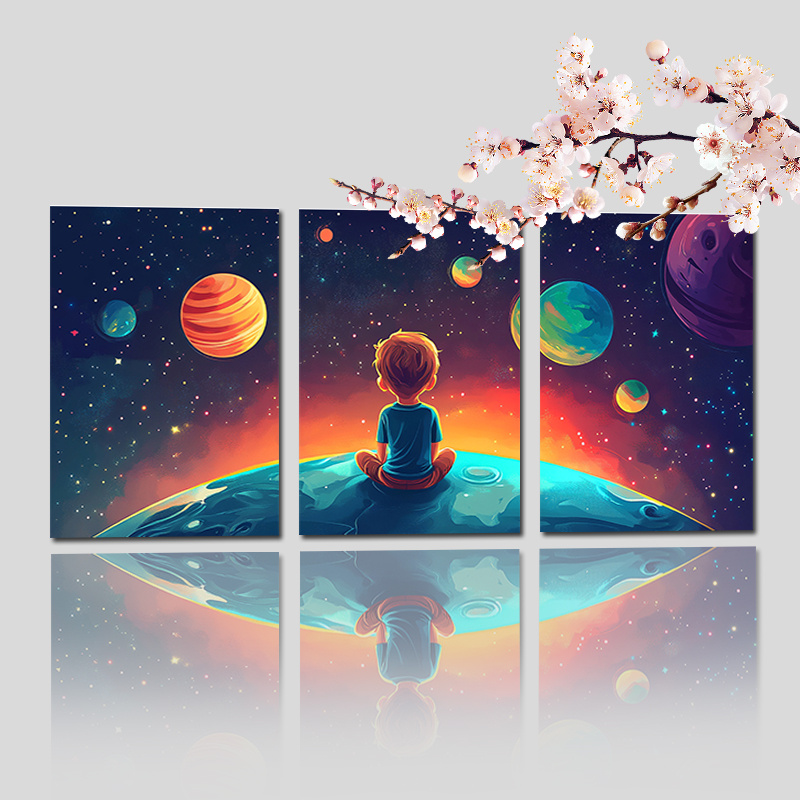 

Space 3pcs Canvas Wall Art Set, 12x18" Prints For Decor - Suit And