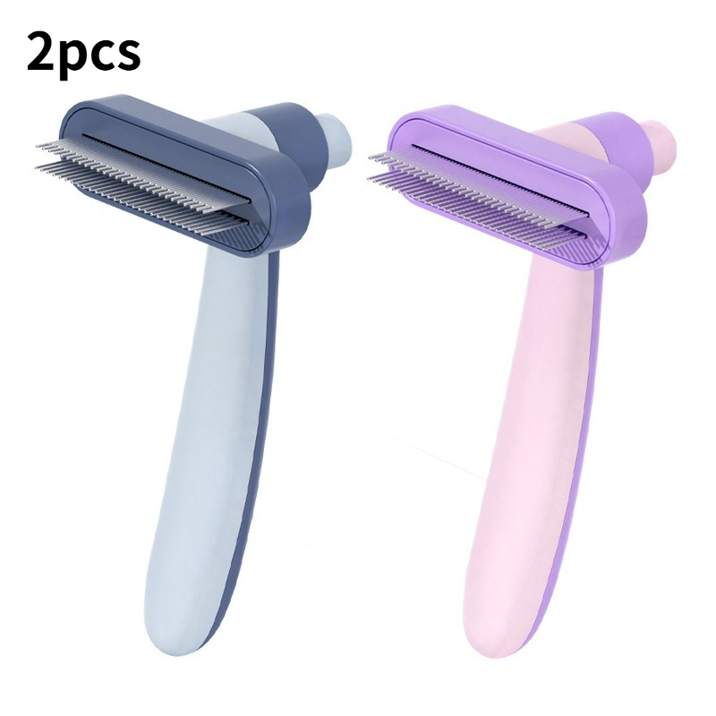Image of 2pcs Pet Comb Cat Comb Can Rotate To Remove Hair Cat Comb Dog Cleaning Beauty Comb Pet Supplies