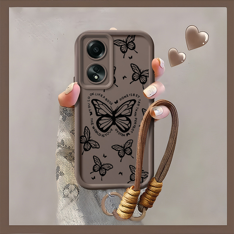 TEMU Phone Case - Vintage Black And White Design Phone Cover | Includes Woven Lanyard | Durable Soft Edges To Prevent Drops | Motivational English