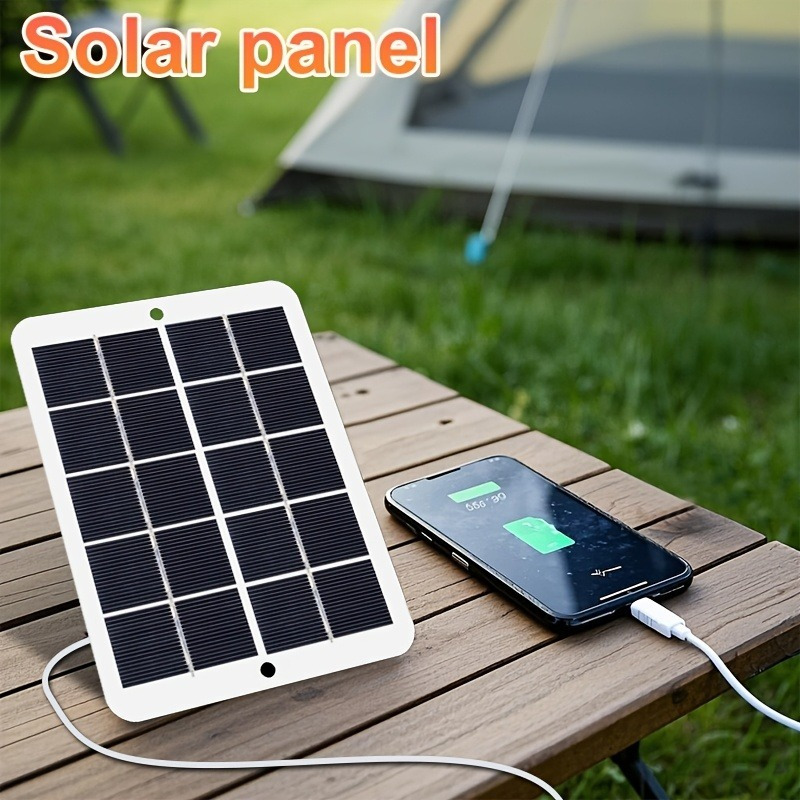 1pc   portable charger with usb port solar panel solar generator compatible for smartphones tablets flashlights fans outdoor power bank for camping hiking rv boat no purchase