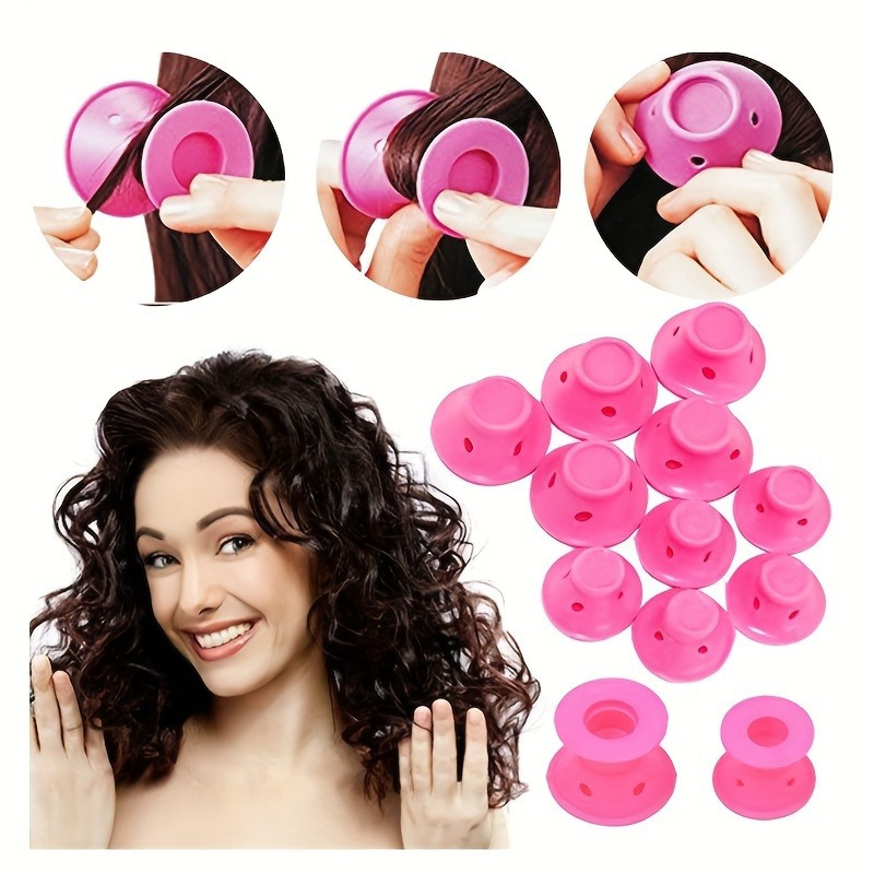 TEMU 10pcs Heatless Hair Curler Set For All Hair Types - Easy Styling & , Portable Design, Hair Curler Set