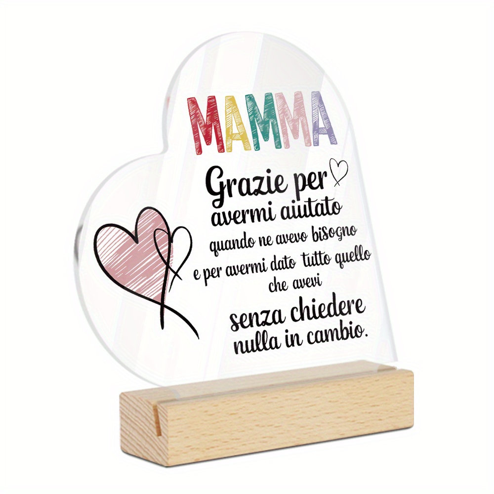 TEMU 2d Flat - [2d Flat] A Modern -shaped Acrylic Sign From Putuo, Featuring A Wooden Base, Multifunctional Desktop Display, With The Inspirational
