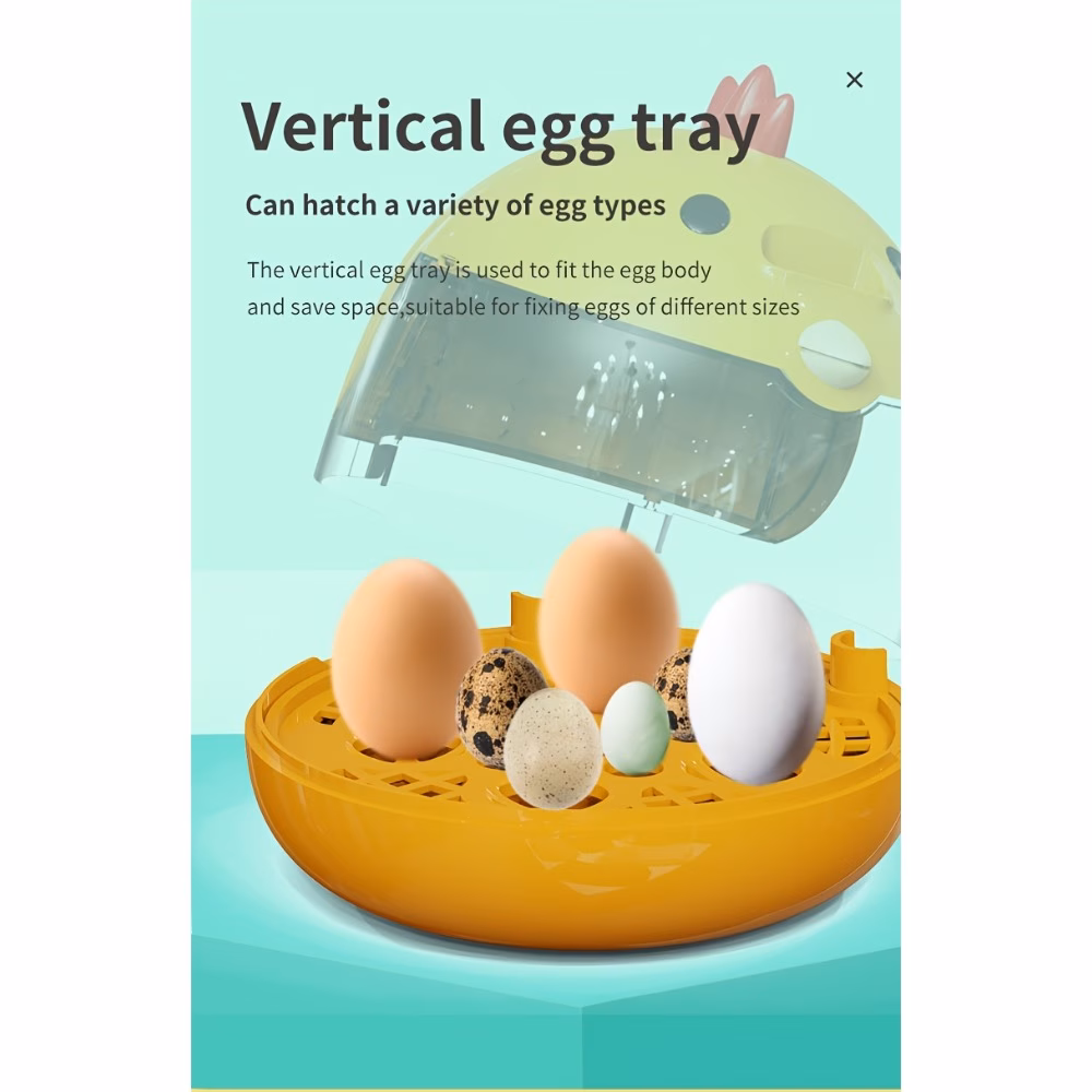 5 eggs incubator automatic hatching machine with led display temperature control for chicken duck poultry home use educational usb powered 5 anywhere one built in water bottle Product details 6