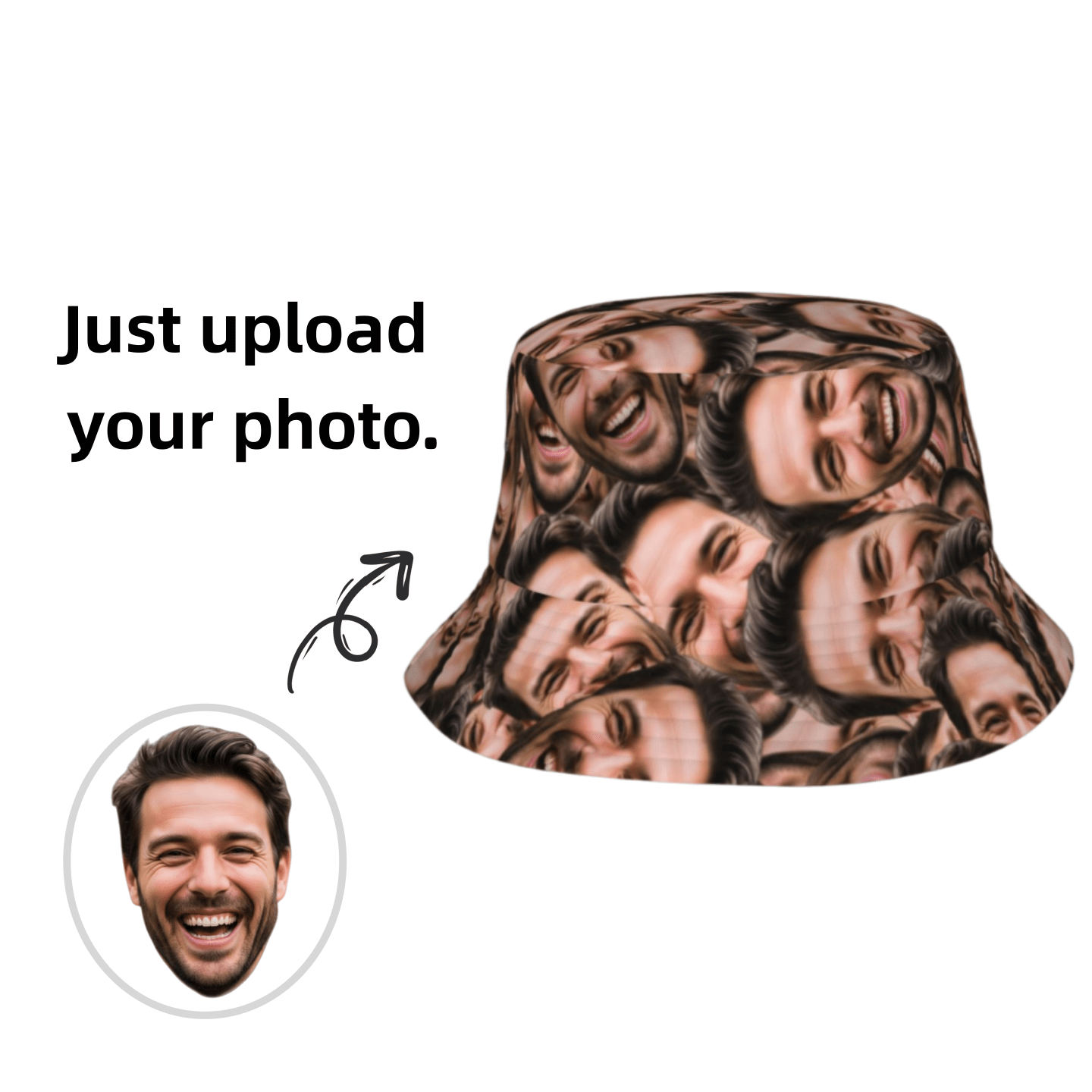 TEMU Create Your Own Personalized Face Print Bucket Hat. Customize A Unisex Sun Hat Suitable For , For Beach Trips And Fun
