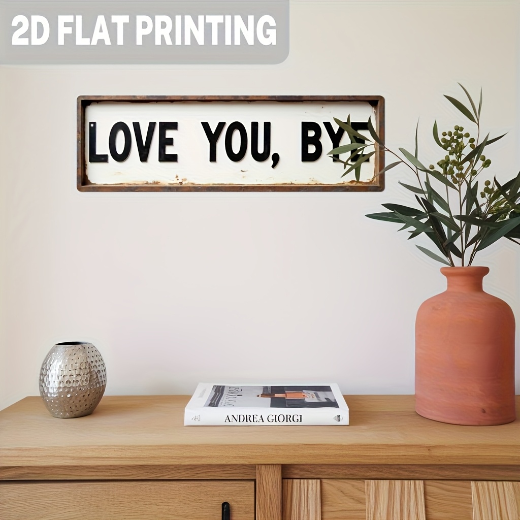 TEMU 2d Flat Wooden Print 1pc You, Goodbye Wooden Sign White Elegant Design Wall Art Modern Wall Decor Suitable For Bedroom, Living Room, Entrance,