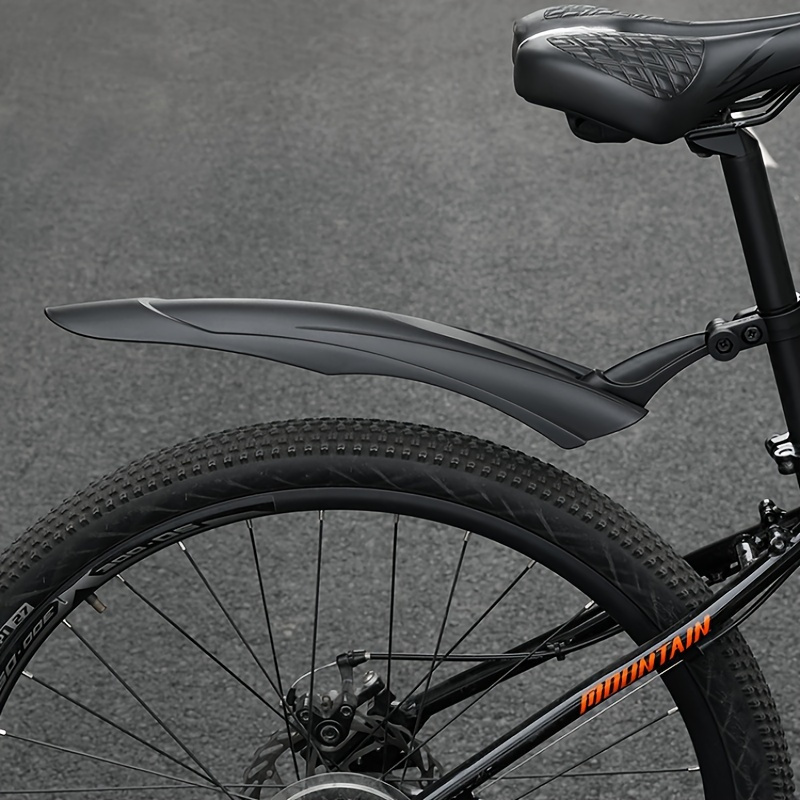 Set of Mountain Bike Fenders - Black Plastic, Compatible with Any Bicycle, Comes with 2 Fenders, Mounting Brackets, And Screws