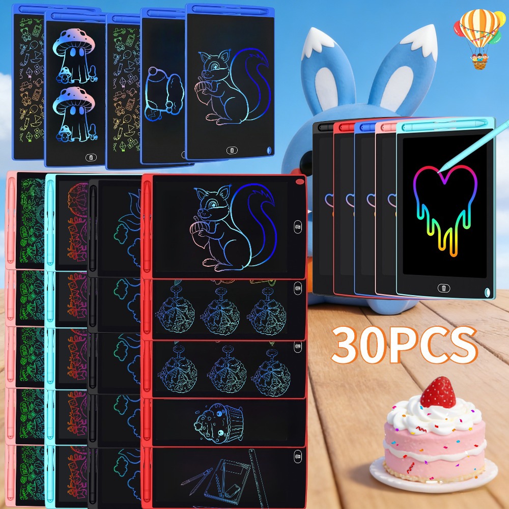 TEMU Ensemble de 30 tablettes à colorier de 8,5 pouces pour enfants | Planche à dessin réutilisable effaçable | Parfait pour d'étude, les jeux et de