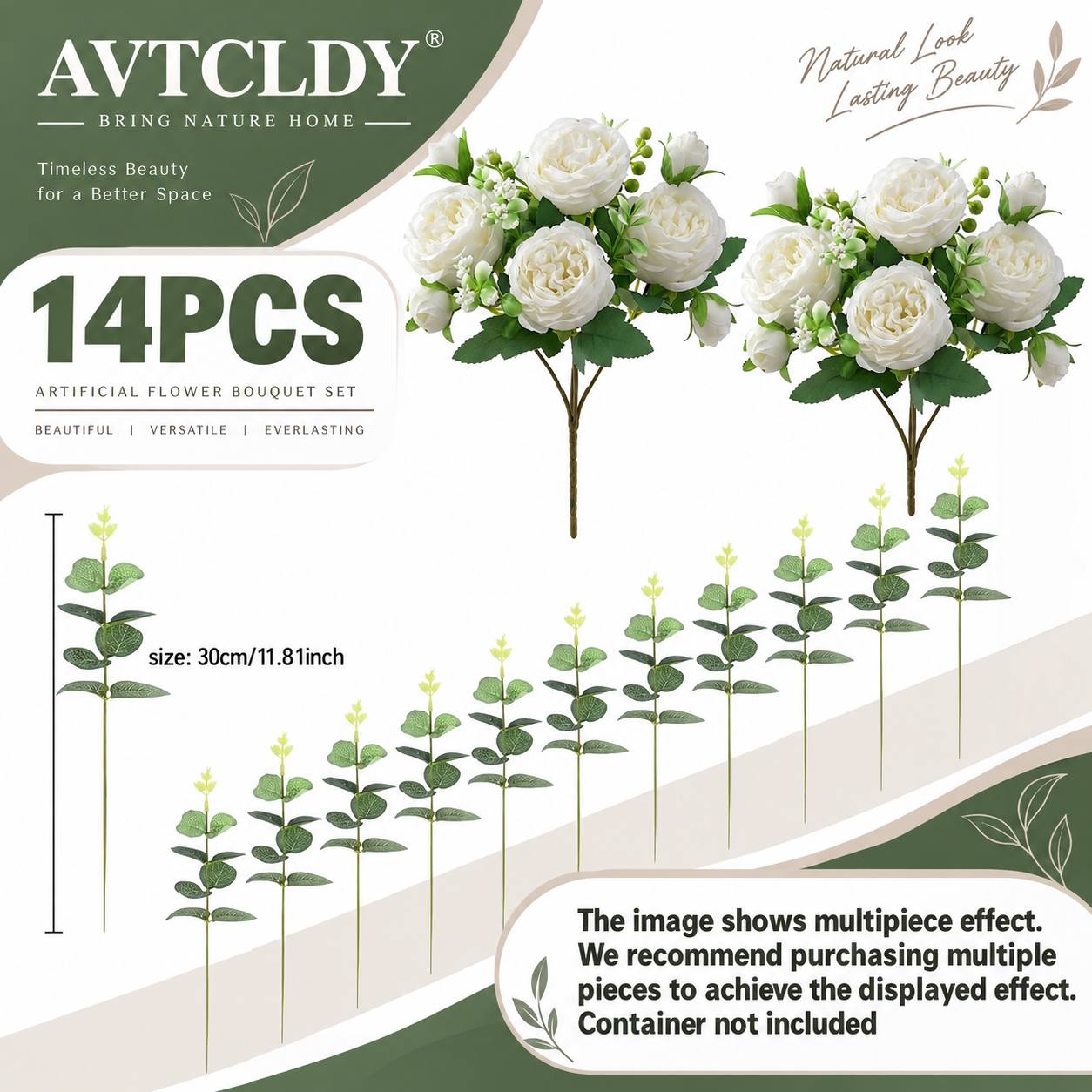TEMU Juego de ramo de peonías artificiales de 14 | Adecuado para decoración del hogar interior/exterior, arreglos de boda, de novia, ceremonias de ,