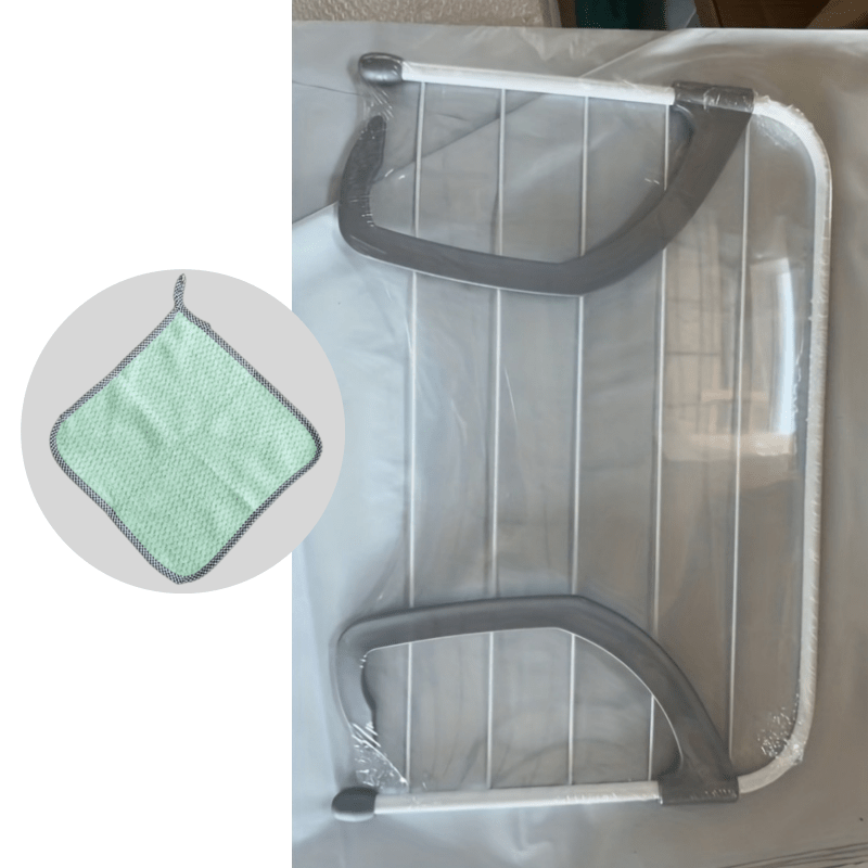 TEMU Multi-functional Drying Rack + 1 Cleaning Towel. Metal Folding Clothes Drying Rack, A Versatile Household Balcony/windowsill Shoe Drying Rack.
