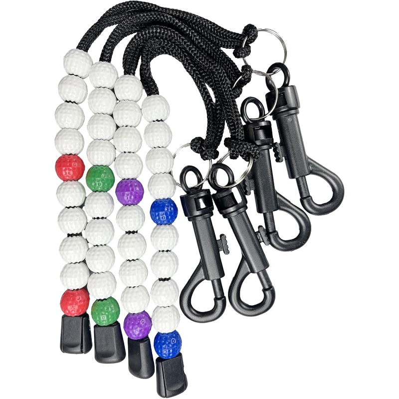 TEMU Golf Stroke Counter, 4-pack Golf Beads Score Counter With Clip For Referee Caddy Golfer, Without Battery