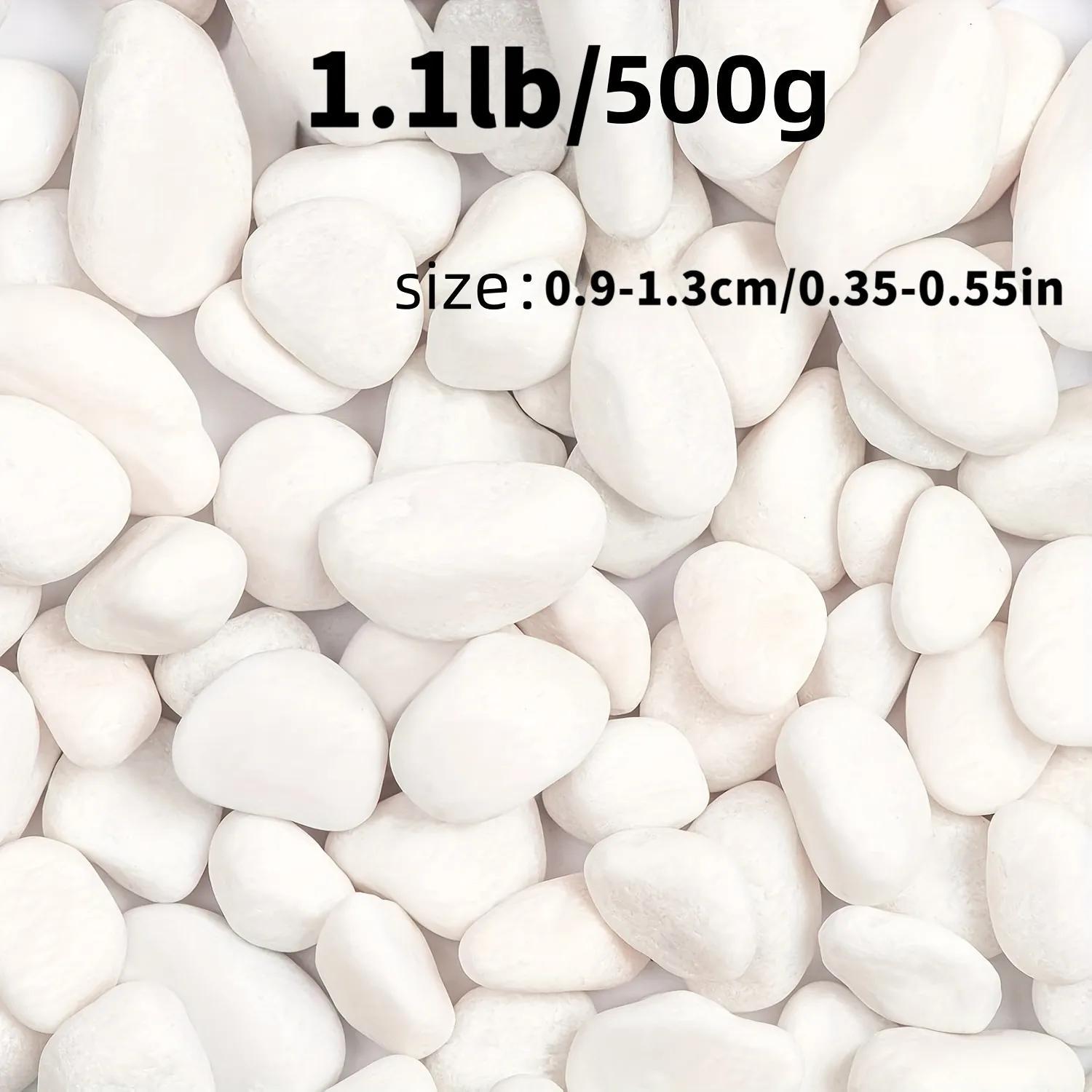 500g Natural Polished White River Stone - Medium 0.9-1.3 Cm Decorative Pebbles, Suitable For Garden, Aquarium, Vase Filler, Crafts And Landscape Design - Durable Home And Outdoor Decor Stone