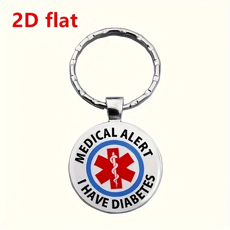 TEMU 2d Flat - Round Glass Keychain Featuring A 2d Flat Design, Perfect For Fashion Enthusiasts. This Alert Accessory Indicates And Serves As A