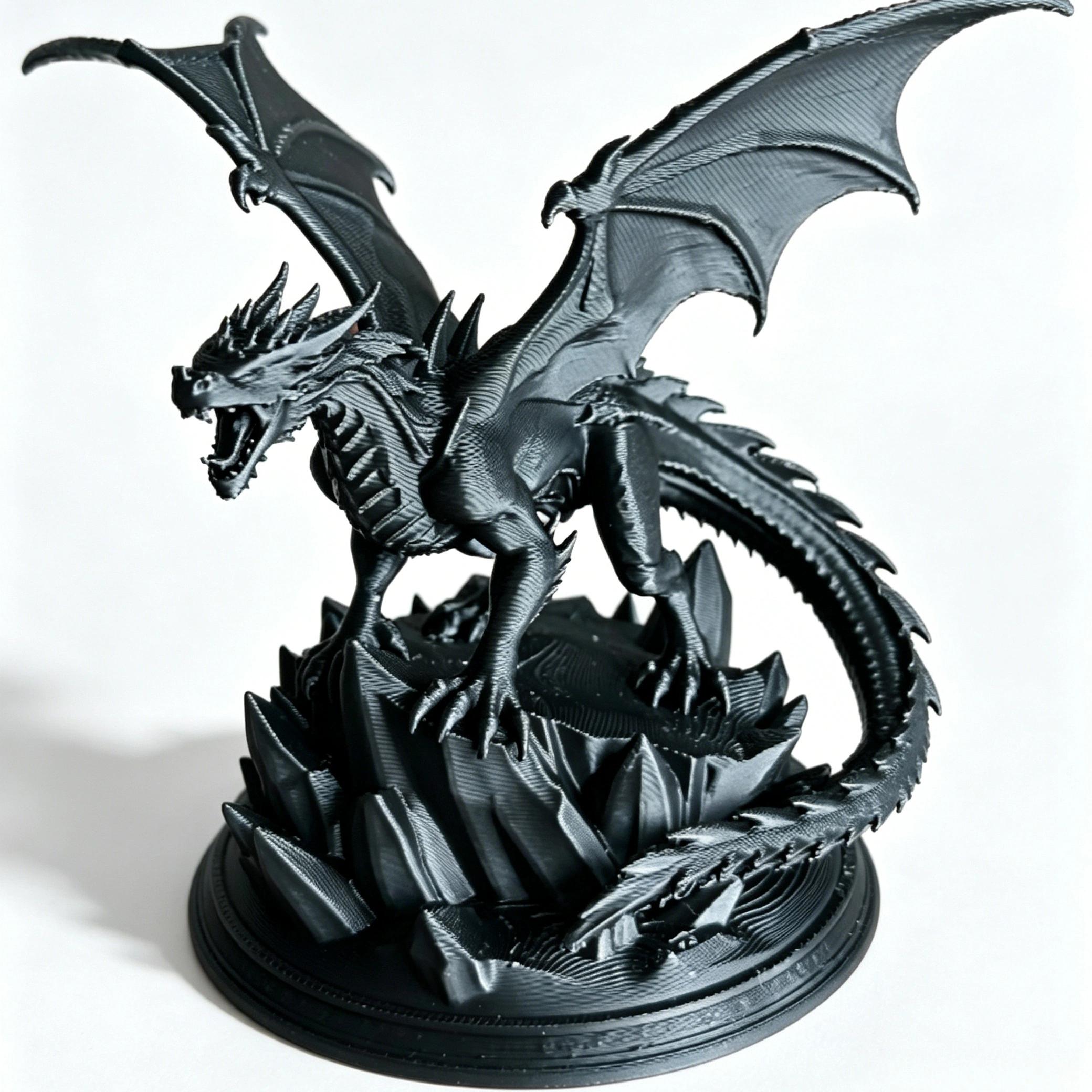 TEMU Gothic-style Dragon Figurine - Dark-themed Home Decor, Desktop Trendy Miniature Model/action Figure, Unique Desk Ornament For Study Room Or