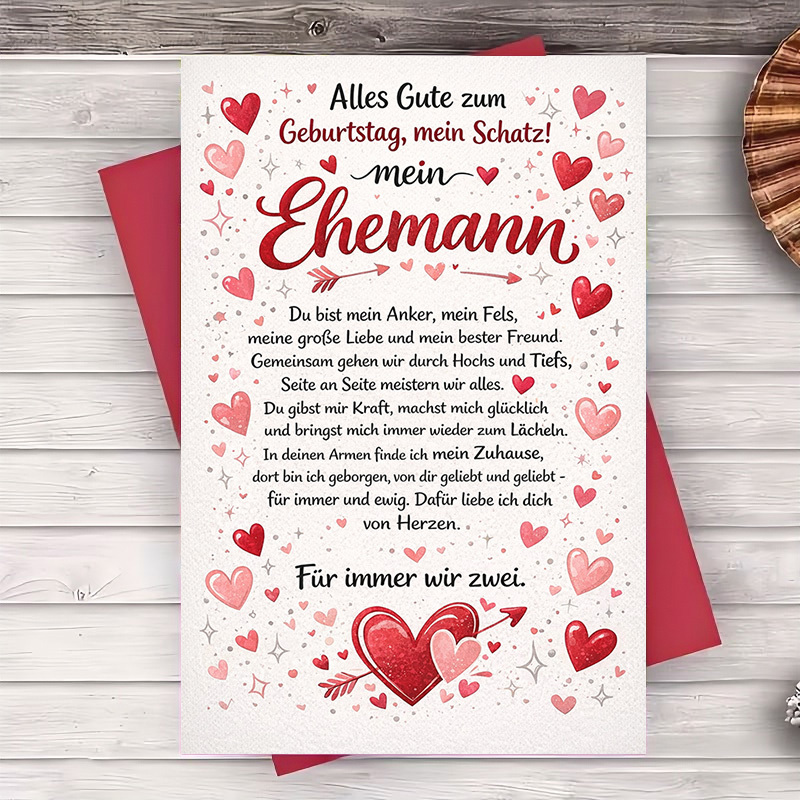 Image of 1 Greeting Card + 1 Enveloperomantic Birthday Card For Husband With Perfect For Anniversaries And Special Occasions To Deep And Appreciation