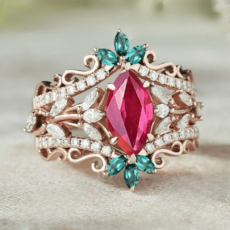 2 Luxury Women's Fashionable And Exquisite Rings, Inlaid With Synthetic Zirconia Women's Jewelry, Wedding/ Engagement Gifts, Valentine's Day Gifts, For