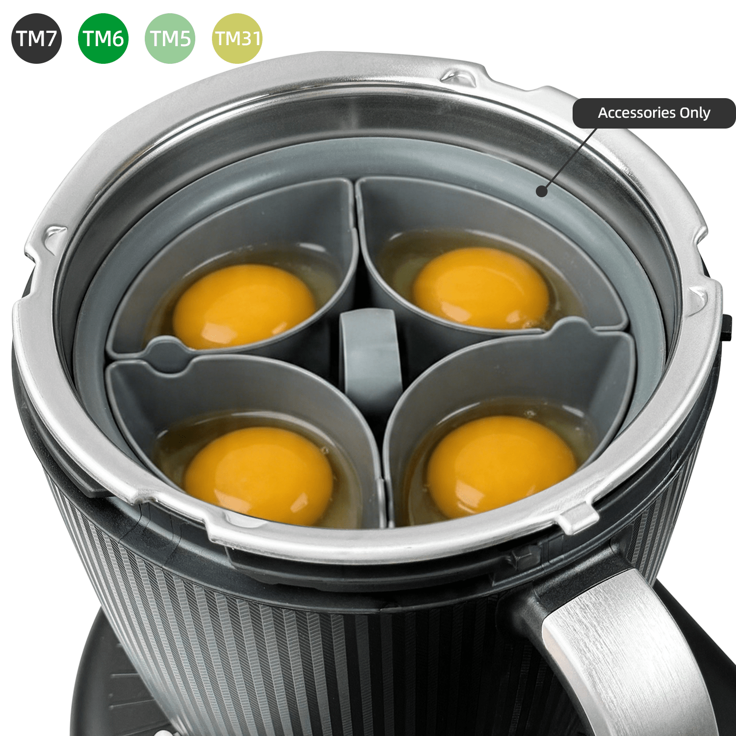 Image of 2-in-1 Egg Boiler And Egg Holder Poacher Tray For Tm7 Tm6 Tm5 - Holds 4 Poached And 6 Boiled Eggs