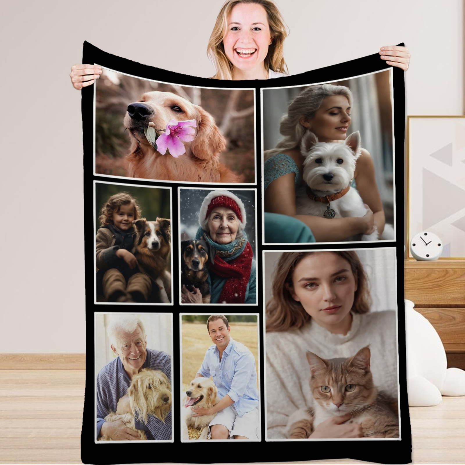

1pc Blanket - Personalized 7- , Polyester , , Tear , , , For Christmas