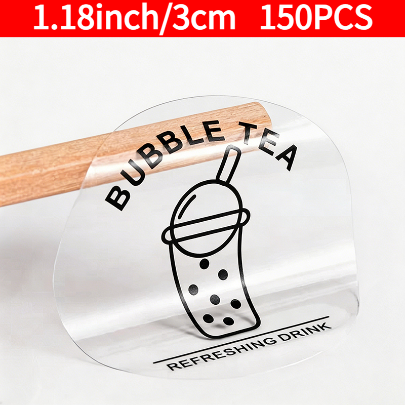 TEMU 100/150pcs Transparent Stickers Suitable For Store Tags, Package Sealing, Gift Labels - & Small Self-adhesive Tear-resistant Labels With Custom