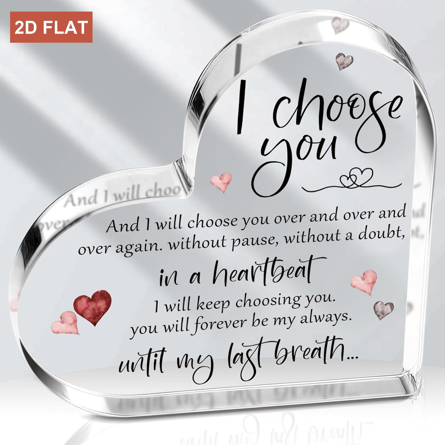 TEMU 2d Flat I You Presents For , I Will Pick You Repeatedly For Anniversaries, Romantic Gifts For Or Boyfriend, Acrylic Heart For Birthdays,