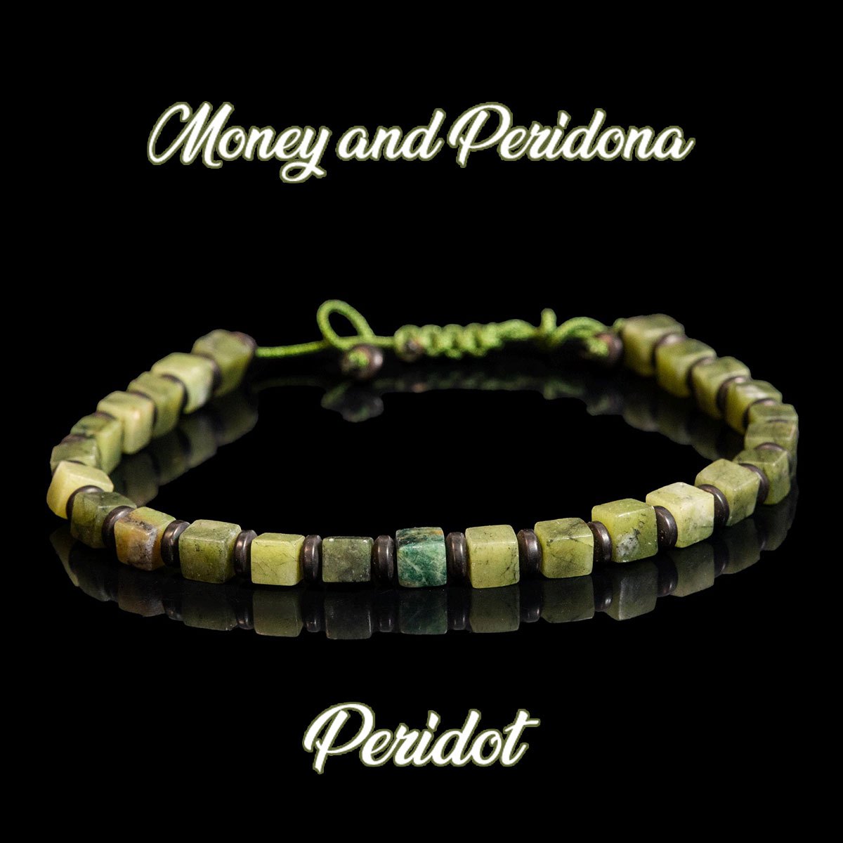 TEMU Bracelet bohème carré en peridot vert, symbolisant l'argent et , bracelet extensible adapté au port au poignet de différentes tailles