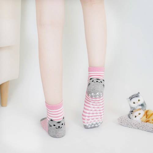 many 5 pairs non slip socks for women novelty cat grip socks funny anti skid design for ladies