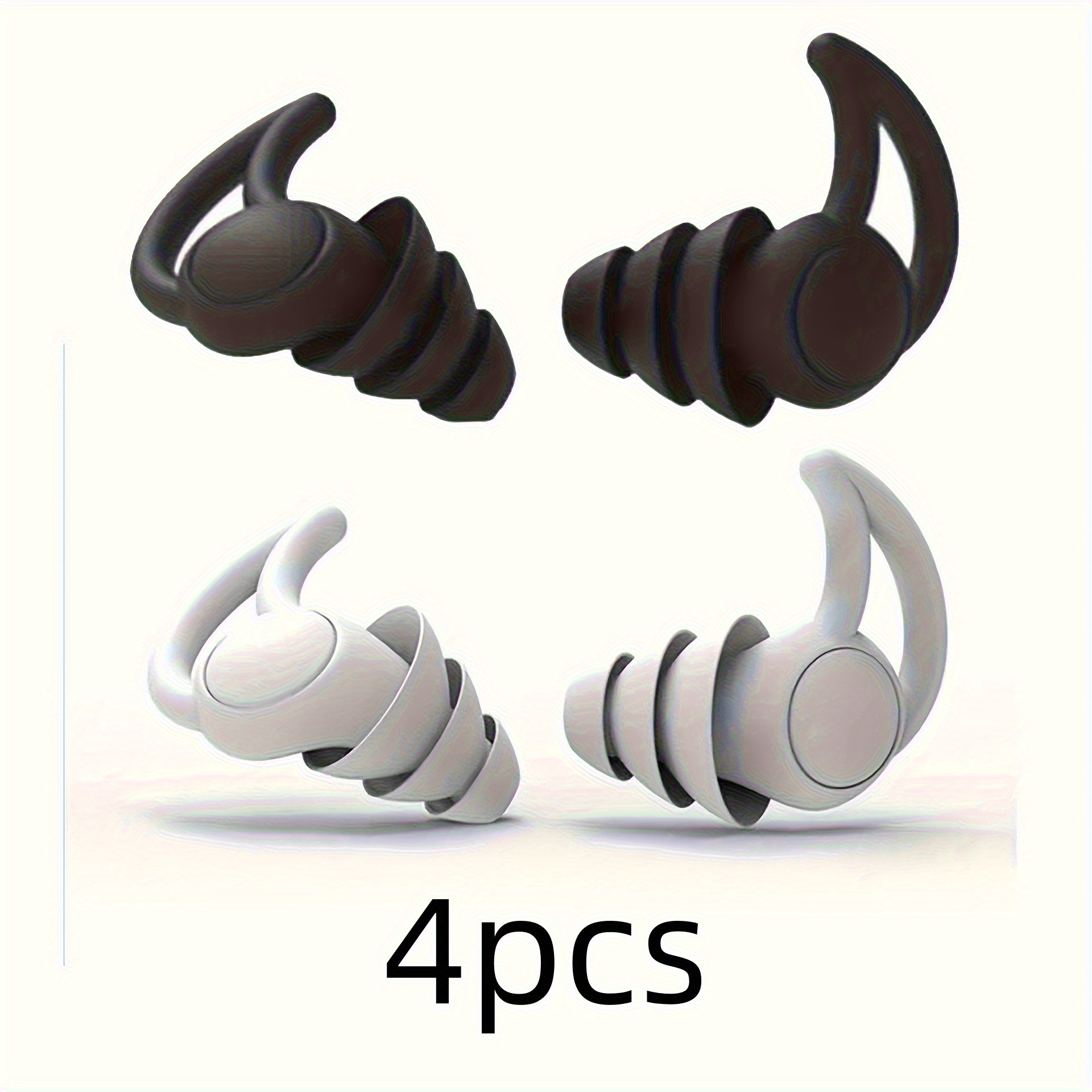 TEMU 2/4pcs Four-layer Sleep Earplugs, Soft Silicone Reusable Plug For Bedtime/swimming And Studying, Ear Plugs For Sleep, Comfortable Sleep, Sleep