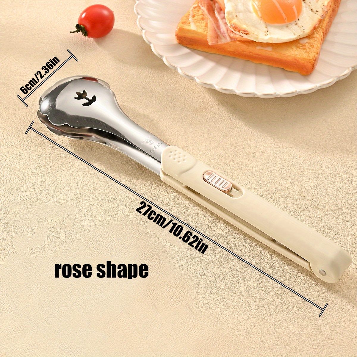 Heavy-Duty Stainless Steel BBQ Tongs, Multi-Purpose Kitchen Serving Tool