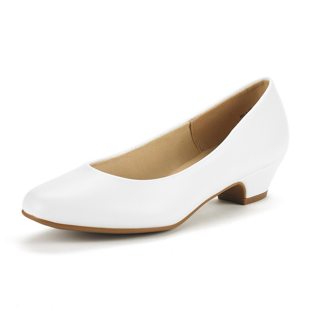 Image of Dream Pairs Women's Chunky Low Block Heel Pumps - Round Toe Shoes For Work & Casual Wear, Women Shoes