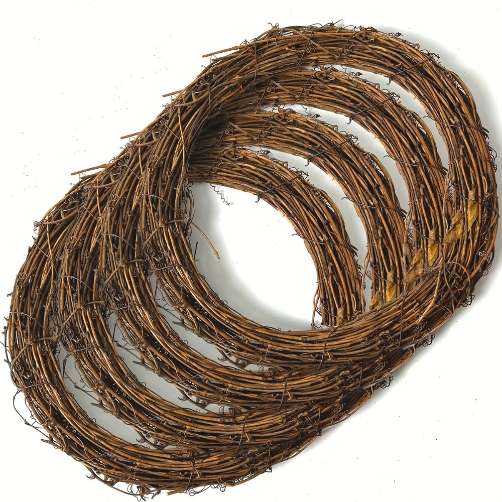 item picture 15 30cm 4pcs natural rattan wreath woven rattan ring for bohemian home decor grapevine wreath for seasonal door decor wall hanging cozy rustic home decoration for living room and bedroom