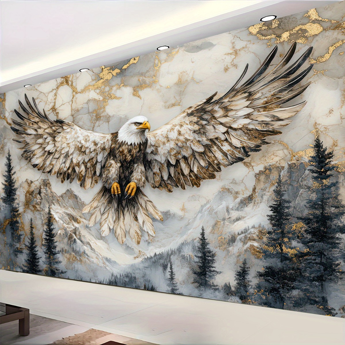 TEMU 1pc Ultra Large Eagle In Wall Tapestry - Extra Large Photo Background, 85g/, Hanging Cloth For Living Room, , Or Holiday Decor, Eagle Decoropen