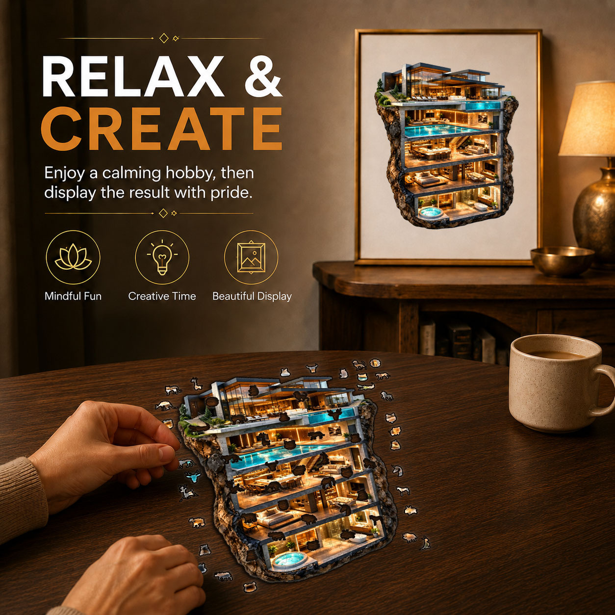 2D Wooden Puzzle Toy with Irregular Animal Shapes