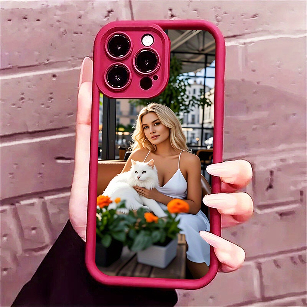 Custom Picture Phone Case with Sky Ladder Mirror Finish, High Definition, Black Soft Edge for iPhone 16/15/14/13/12/11/Plus/Pro/Pro Max Custom Cases, DIY Photo and Text Pattern, Personalized Birthday Gift for Family and Friends, Christmas Gift, Custom Photo Black Border TPU Protective Cover Suitable for Birthdays, Christmas, Valentine's Day