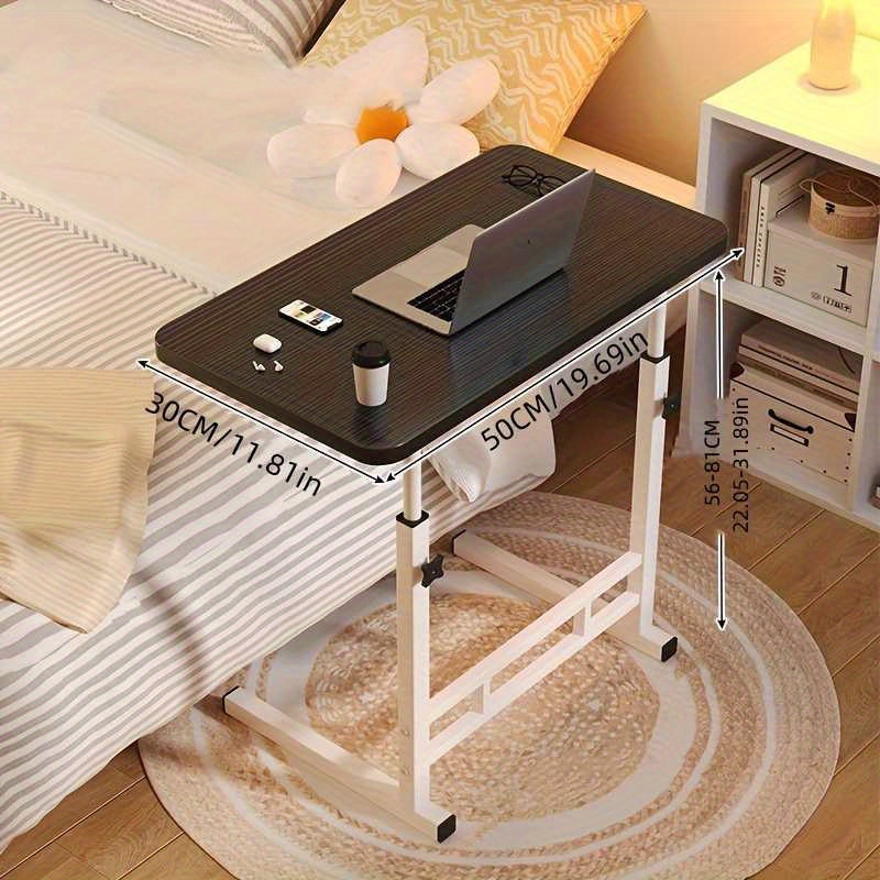 Model 1: Mobile Height-adjustable Computer Desk with Swivel Casters, a Lazy Desk for Bedside Use in the Bedroom, a Study Desk for Students, and an Office Work Desk. Height Is Adjustable, Available in Black and White. A Must-have for Small Apartments.